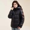 Black and gold cotton clothes women's short annual hooded winter thickened couple's northern cold-resistant cotton jacket