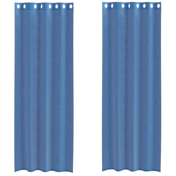 VidaXL Voile Curtains with Eyelets 2 Pcs Royal Blue, Net Curtain, Sheer Curtain, Window Voile, Treatment of 4102118