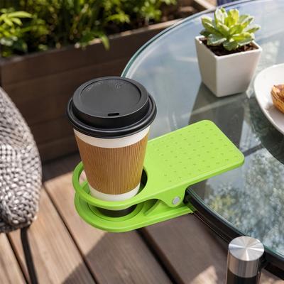 Drink Holder, with Quick Installation Clip-On Cup Rack, Desktop Storage Holder for Beach Chair Armrest Outdoor Pool Party