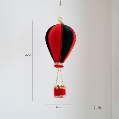 Foam Flocking Simulation Candy Cane Decoration Hot Air Balloon Red Green Christmas Velvet Hanging Candies Canes
