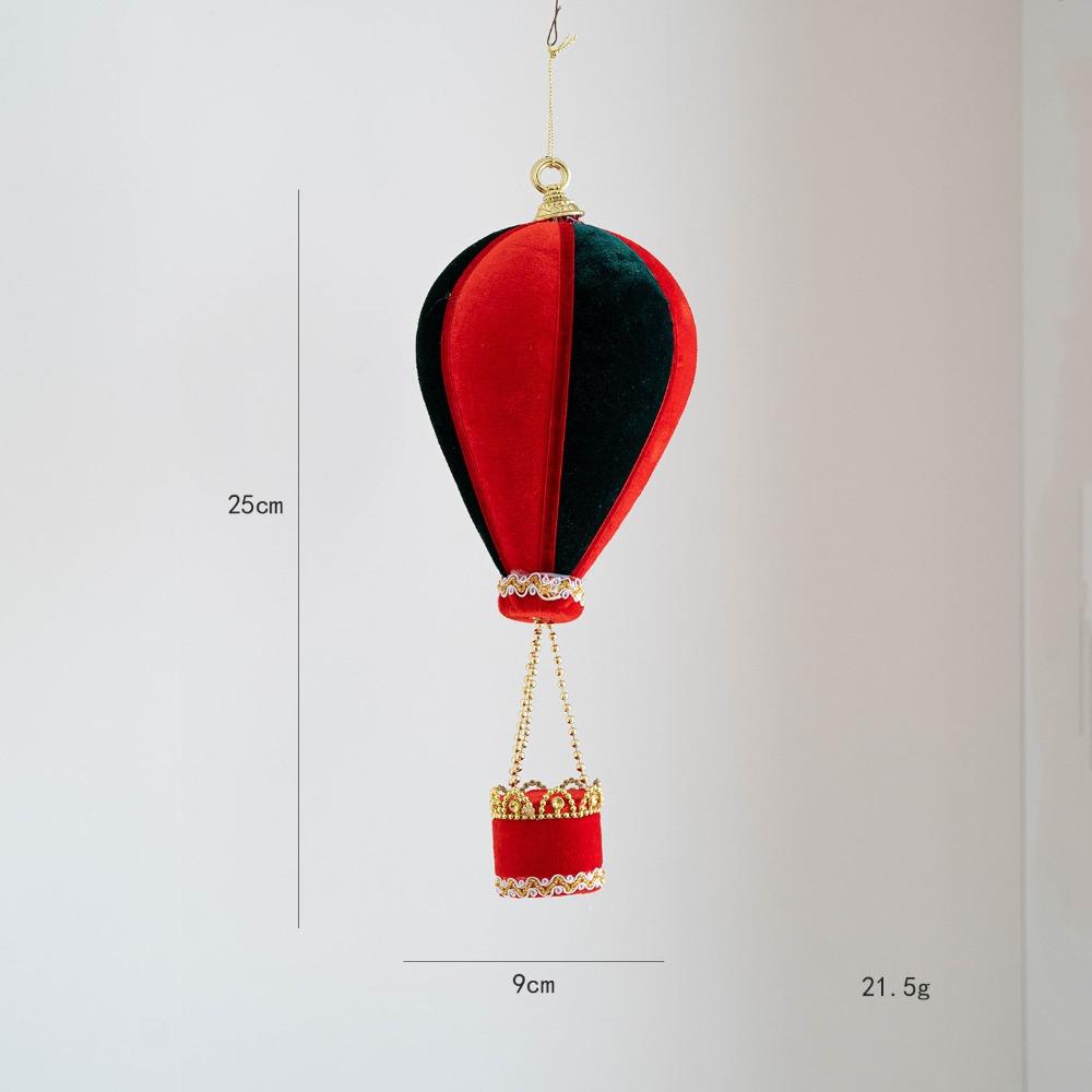 Foam Flocking Simulation Candy Cane Decoration Red Green Hot Air Balloon Christmas Velvet Hanging Candies Hanging