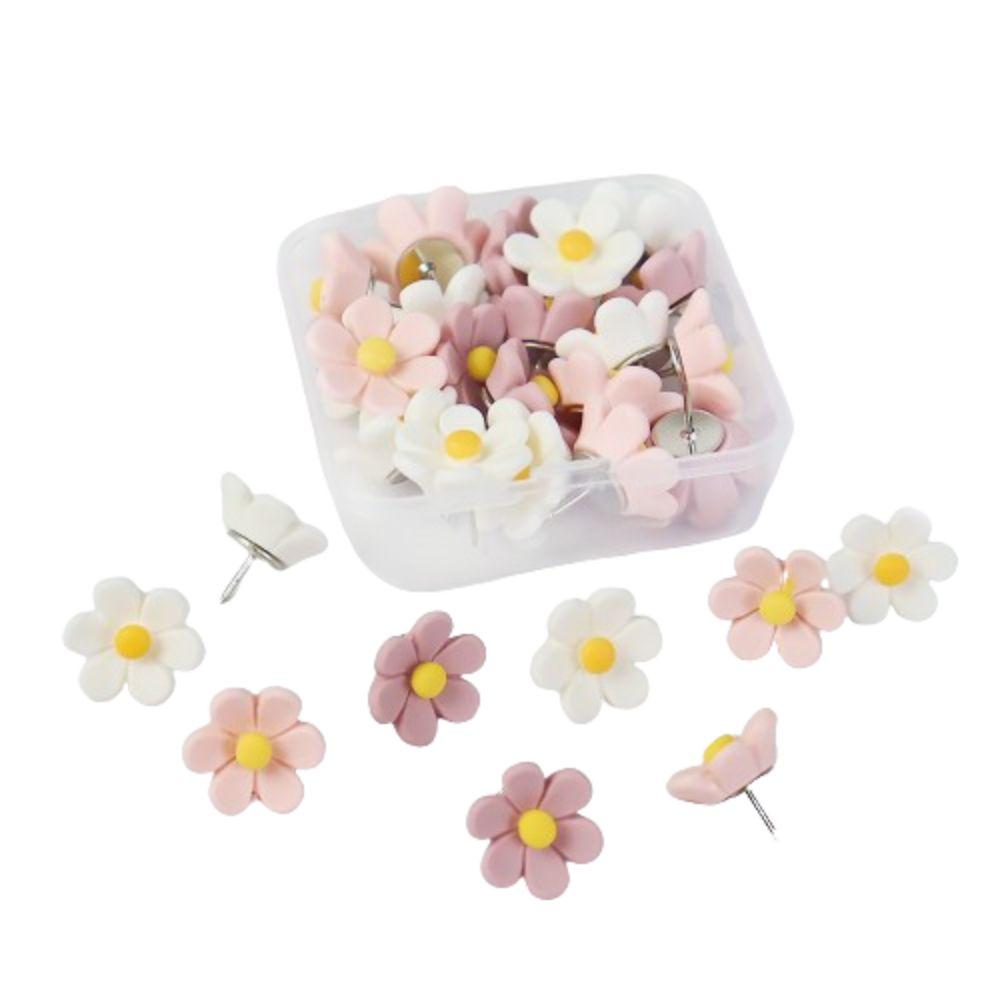 20/30/50Pcs Photo Wall Decor Six-Petal Flower Pushpins Creative Thumb Tacks  School