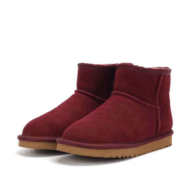 2023 Men Ankle Shoes Woman Leather Fur Snow Boots Australia Winter Shoe Women Man Boot Lady Classic Mini Pink Red Black Fur Bot