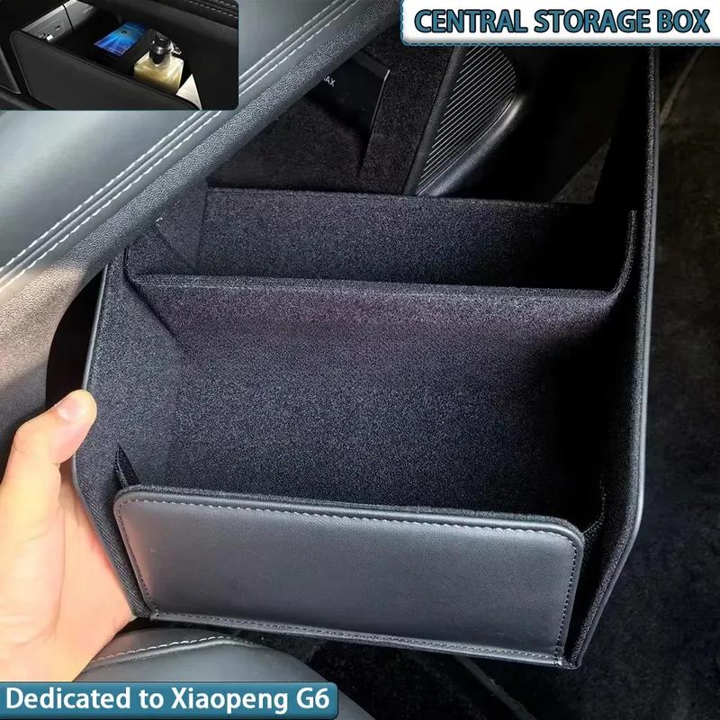 1 Pc PU Leather Car Lower Central Console Storage Box Organizer Holder Case for Xpeng Xiao Peng G6 Interior Accessory