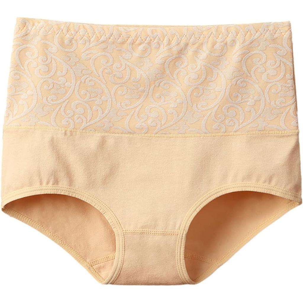 5 Pack High Waist Cotton Underwear for Women Full Coverage Floral Print Panties Soft Breathable Briefs Multicolor