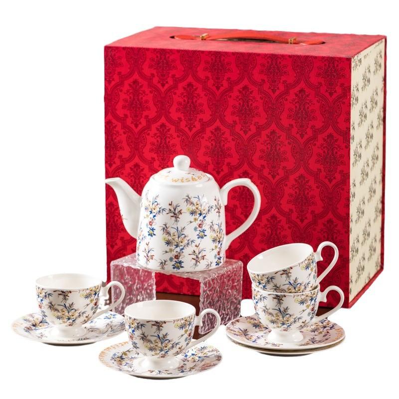 Afternoon Tea, Cup And Teapot Design, Cup And Saucer Set, Coffee Cup Gift Box, Wedding Gift, High Value For The Newlyweds