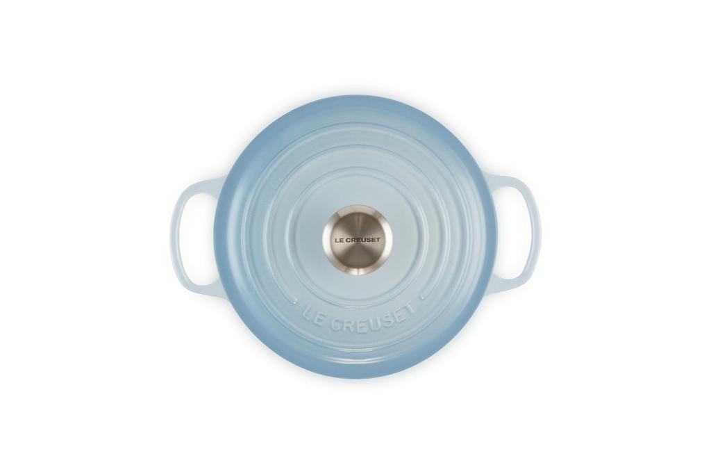Le Creuset Litý smaltovaný hrnec Signature Cocotte Ronde 18 cm, plynová trouba Coastal Blue IH, kompatibilní s japonskou [Autorizovaný produkt]