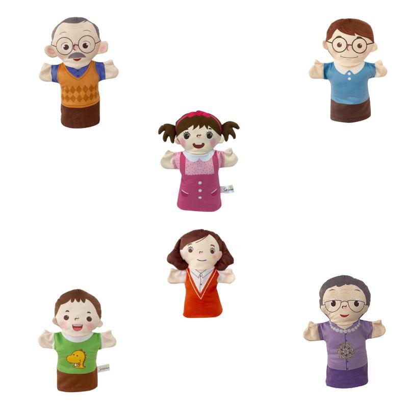 בובות יד משפחתיות חמודות למשחק אינטראקטיבי ולמידה