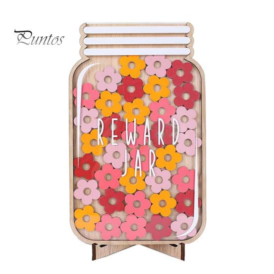 

Деревянная банка для поощрения детей. Поощрительная таблица для позитивного поведения с базовыми звездами и цветами. Инструменты управления системой поощрений для учеников. Домашний класс. Flower