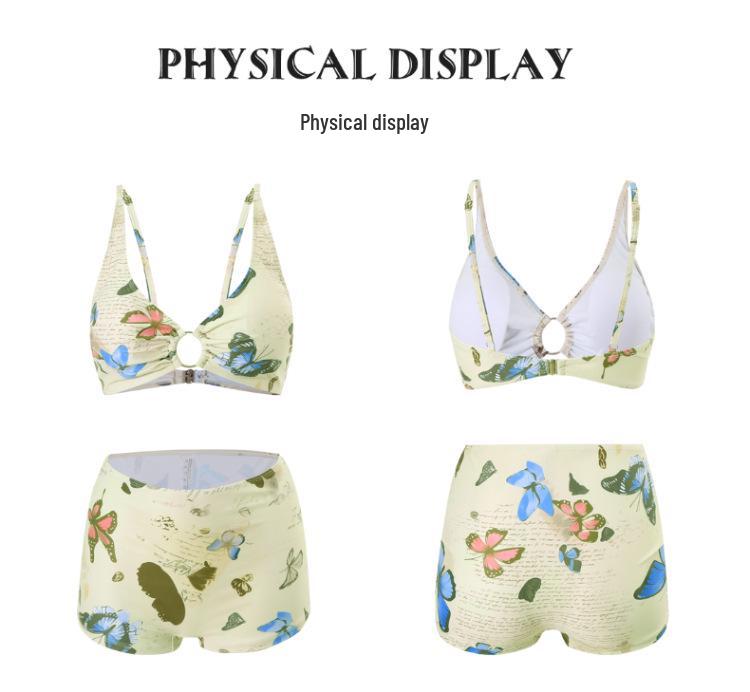 Plus Size Sexy Four-Piece Swimsuit: Chubby Girl Long Dress-Style Split Bikini for Hot Spring Vacation