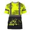 3D Print Funny Truck Driver Uniform T-shirt For Men O Neck Short Sleeve T Shirts Workwear Casual Personality Fake Stripe Tee Top