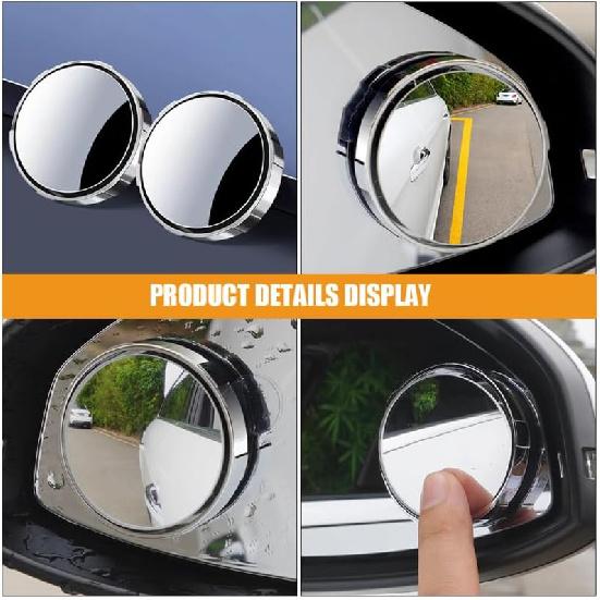 Blind Spot Mirror for Car 2.16 Inch Suction Cup Rearview Mirror Wide Angle Automotive Side View with Easy Installation and Clear Glare-Reducing