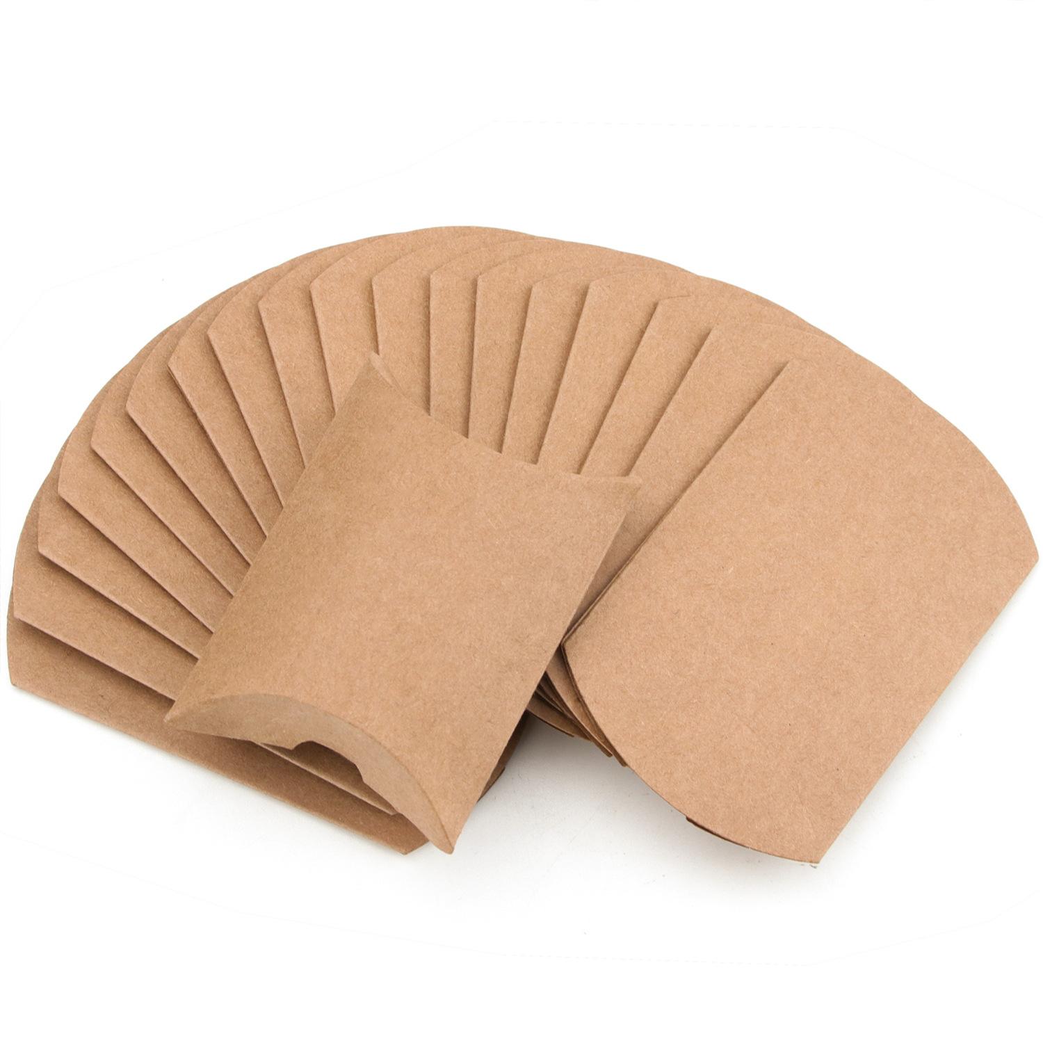 

50 шт. крафт-бумага коробка-подушка свадебный подарок на вечеринку конфетные коробки домашняя вечеринка день рождения бумажные пакеты для подарков 9x6.5x2cm