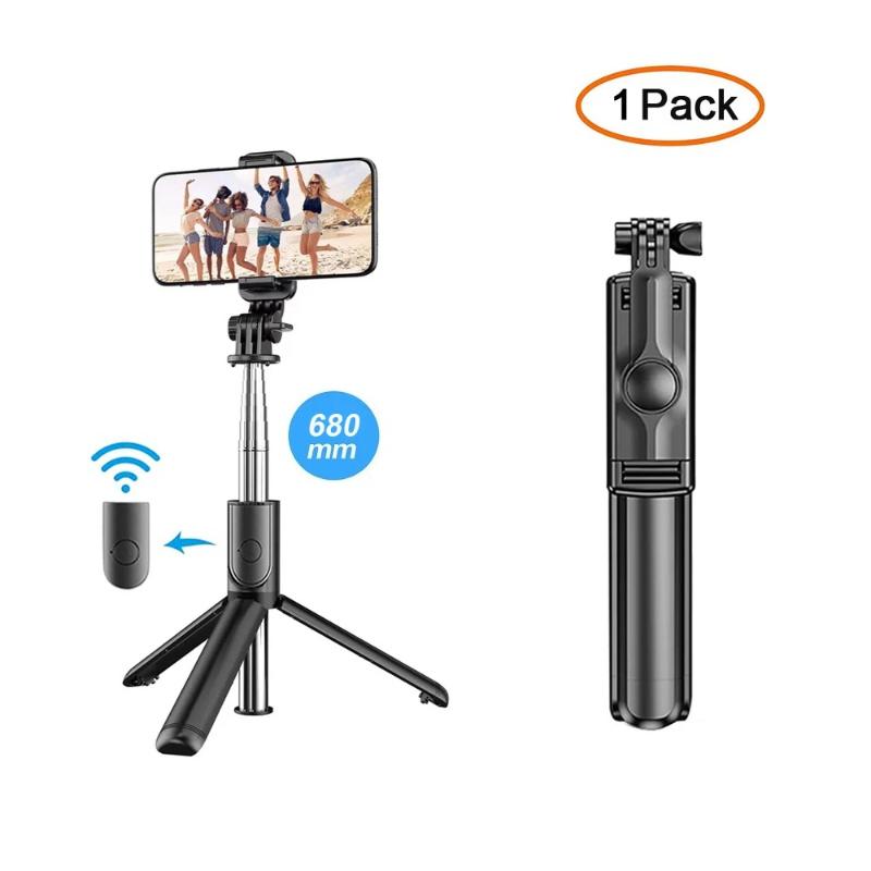 

Live Streaming Bluetooth Wireless Selfie Stick Tripod Stand with Light Remote Extendable for iPhone Mobile Phone