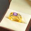 Amethyst Oval Cut With 925 Sterling Silver Gold Plated Ring For Men's #A677 JL375658849140