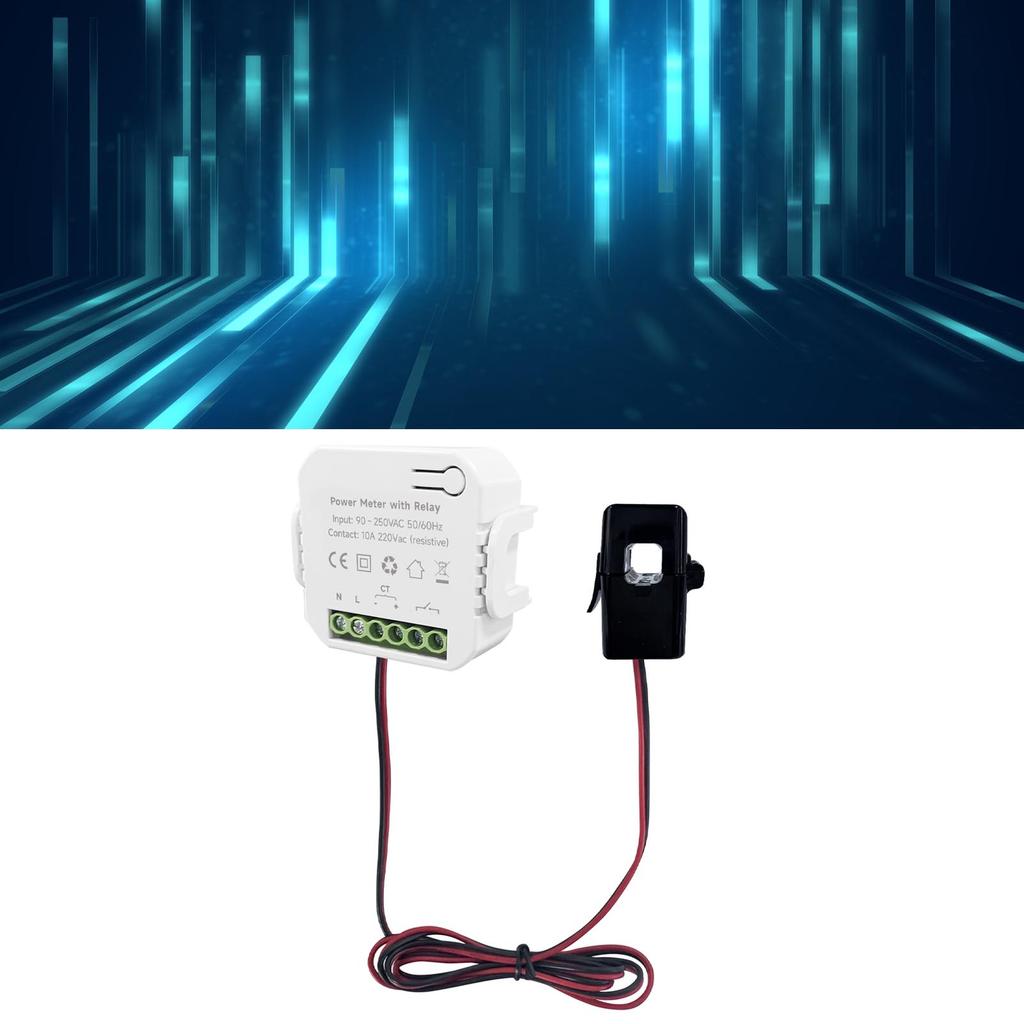 Monitor de energia inteligente WiFi, medidor de eletricidade monofásico com transformador de corrente CT de 200 A