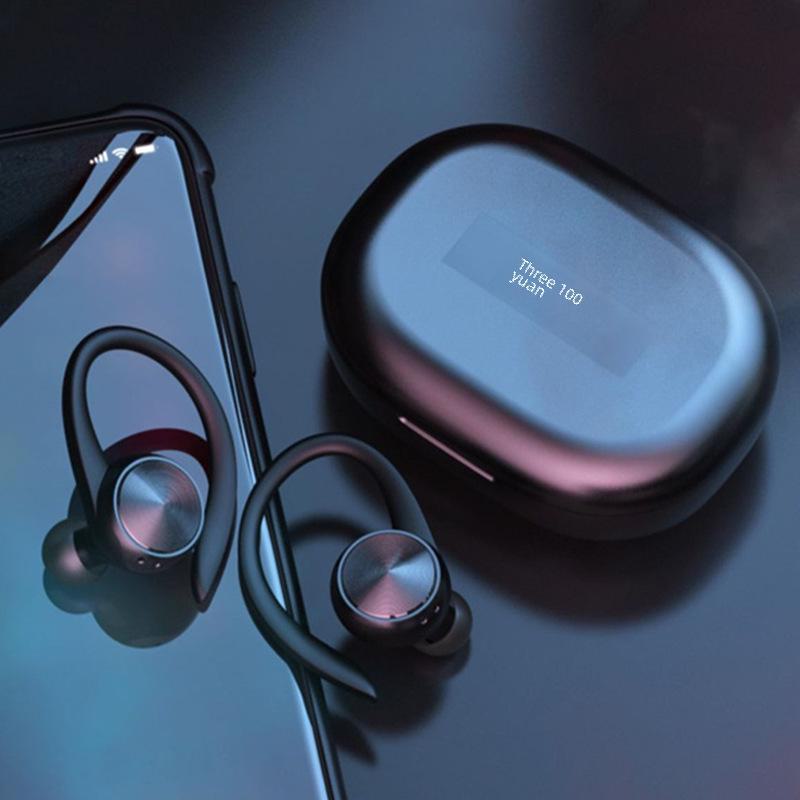TWS In-Ear Wireless 5.0 Bluetooth Headset with Painless Ear-Hook, Digital Display, Sport Sweat-Proof & Noise Reduction