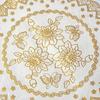 Round PVC Hollow Floral Gold Stamped Placemat