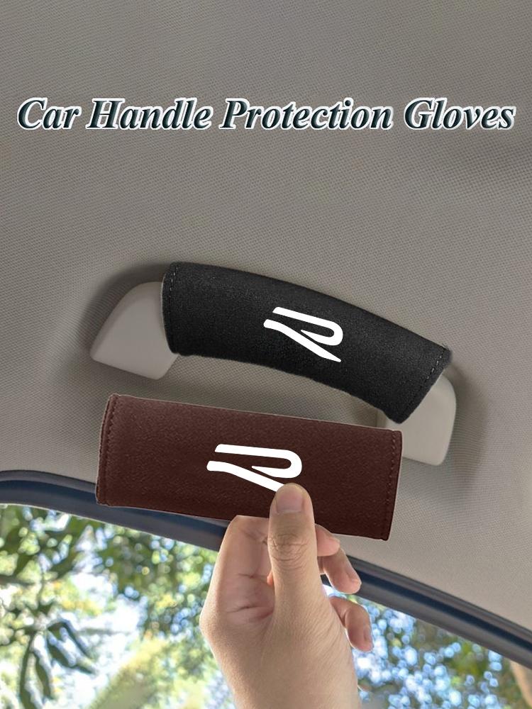 Suede Car Roof Door Pull Handle Protective Cover Soft and Comfortable For VW Scirocco Jetta Beetle Golf Passat Polo Tiguan ge2