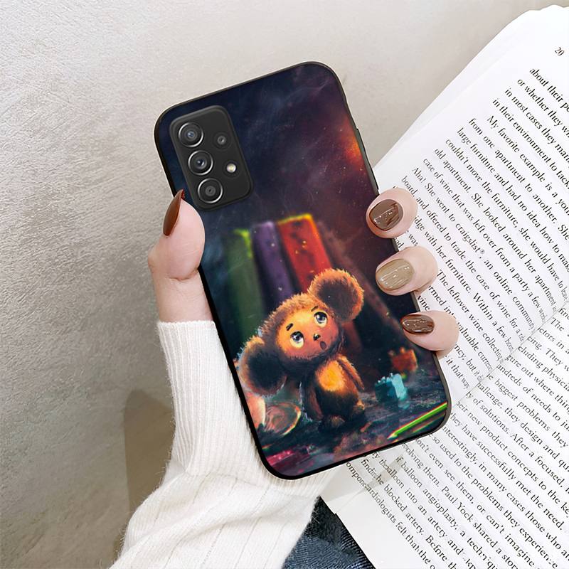 RUICHI pouzdro na telefon Čeburaška pro Samsung Galaxy A02 A12 A21 A22 A32 A41 A42 A51 A71 A72 skořepina