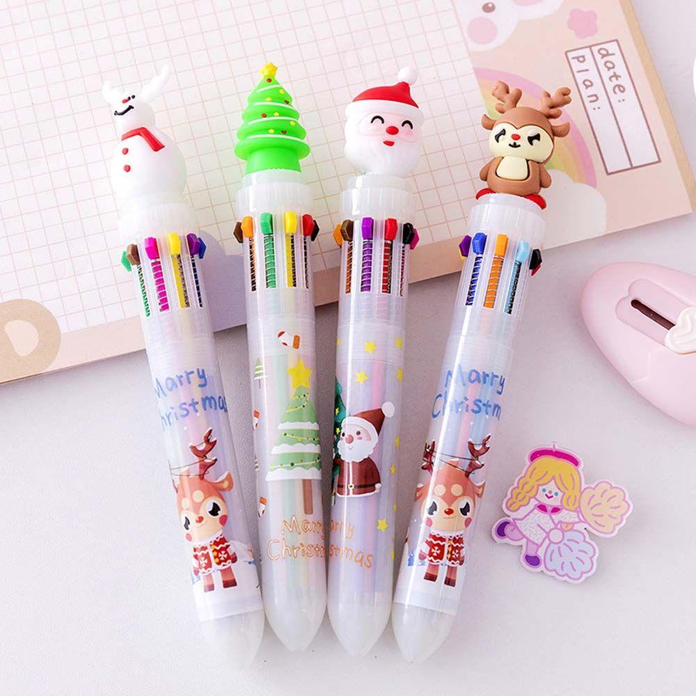 School Handwriting Writing Supplies Snowman Oil Pen Christmas Ballpoint Stationery Xmas Ball Pen
