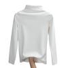 Half High Collar Long Sleeves Slim Fit Bottoming Blouse Autumn Winter Thickened Fleece Lined Pure Color Thermal Top Daily Clothing
