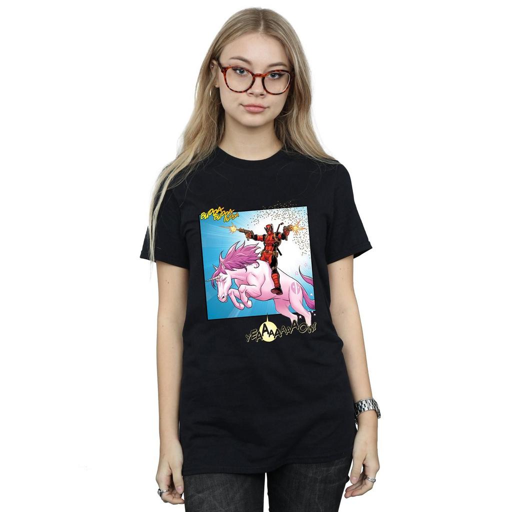 Marvel Womens/Ladies Deadpool Hey You Cotton Boyfriend T-Shirt