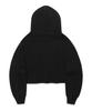 Oversized Cropped Logo Hoodie Black