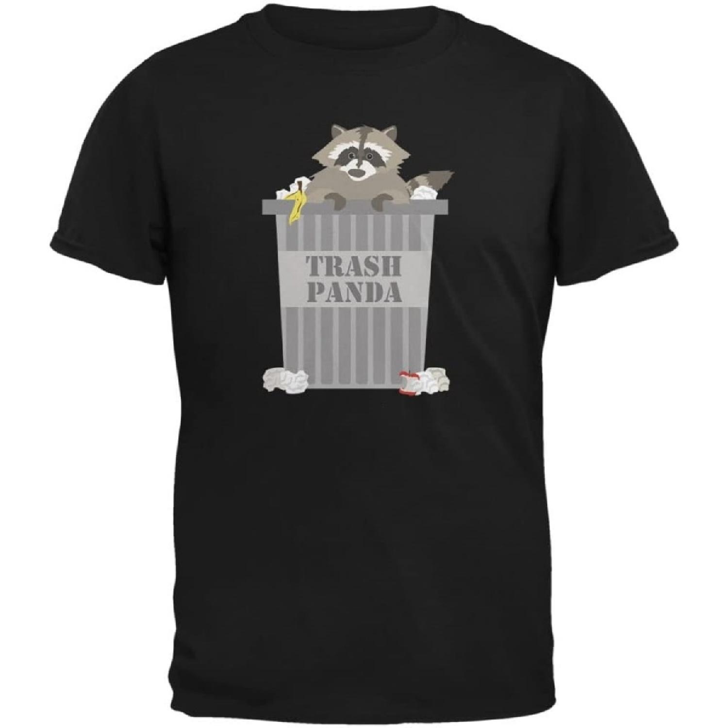 Animal World Trash Panda Raccoon Black Adult T-Shirt - X-Large S