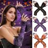 Mesh Long Spiderweb Gloves  Halloween Costume Accessories Stretchable Party Cosplay Handwear for Adults Clothing Accessories