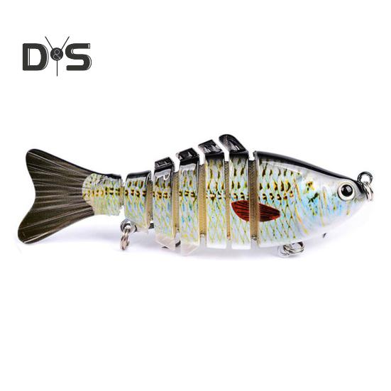 10CM/15.5G Multi-Jointed Fishing Lure with Hooks Realistic 7-Section Swimbait Plastic Artificial Bait Freshwater Saltwater Fishing Accessories