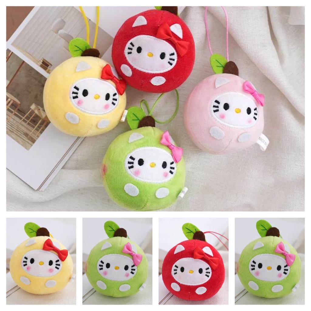 Lively Leso Round Ball Apple Plush Doll Kt Cat Keychain