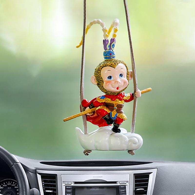 

Качели болтаться автомобиль кулон милые забавные качели мультфильм король обезьян зеркало заднего вида висит орнамент авто