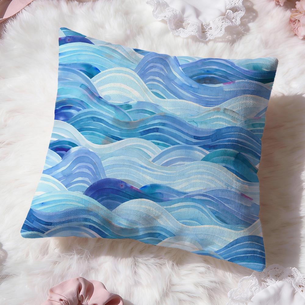 Landscape Cushion Cover Premium Comfort Reversible Pillow Cove Two in One Design for Any Room Car Interior 30X30cm