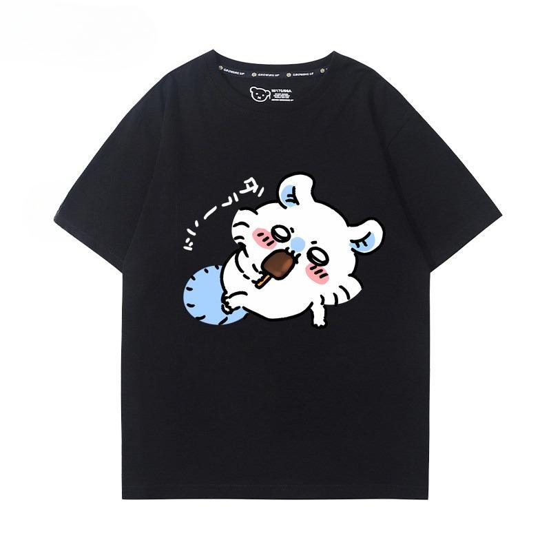 Chiikawa Japanese Cartoon Graphic T‑Shirt, Men Women Couple Casual Summer Short‑Sleeve Oversized Harajuku Streetwear Gift Top
