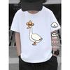 European Sizes Boys' Cotton T-shirt Duck Wearing Sombrero Green Background, Ideal for Outdoor Activities, Soft Knitted Top, Comfortable And Breathable