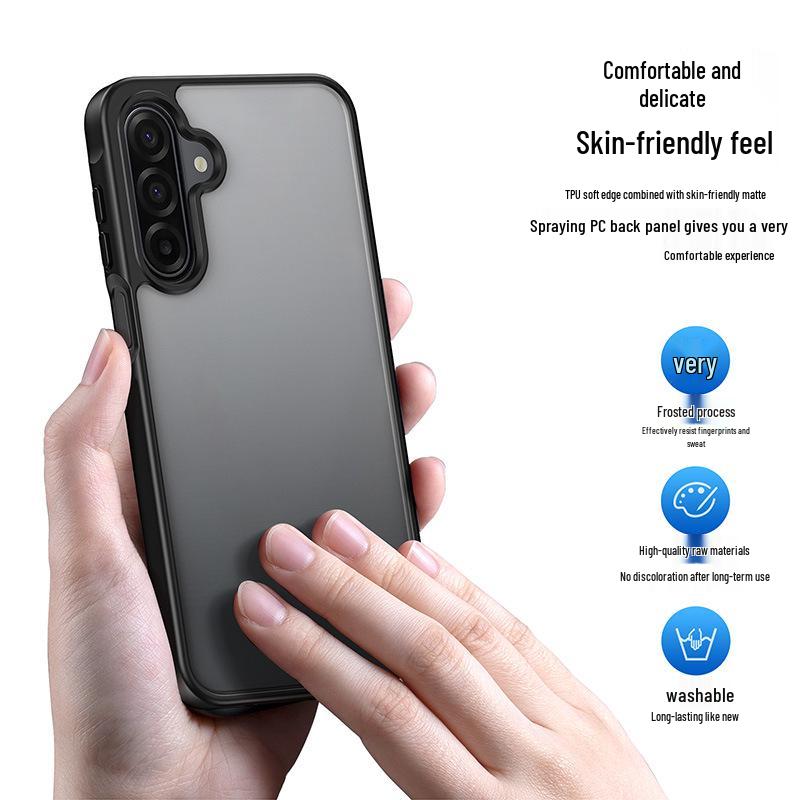 Skin-Feel Matte Phone Case for Samsung A17, A07, A27, A56 - Full Coverage & Transparent Back Cover