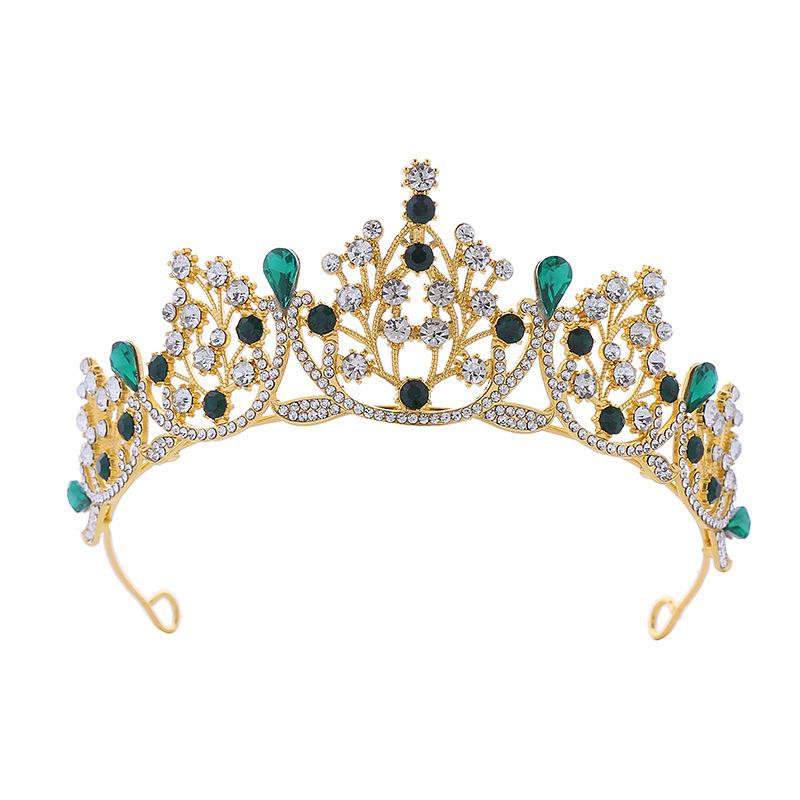 Children's Hair Accessories Crown  Simple Princess Water Diamond Hair Band  Electroplated Fashion Show King Crown Hair Band