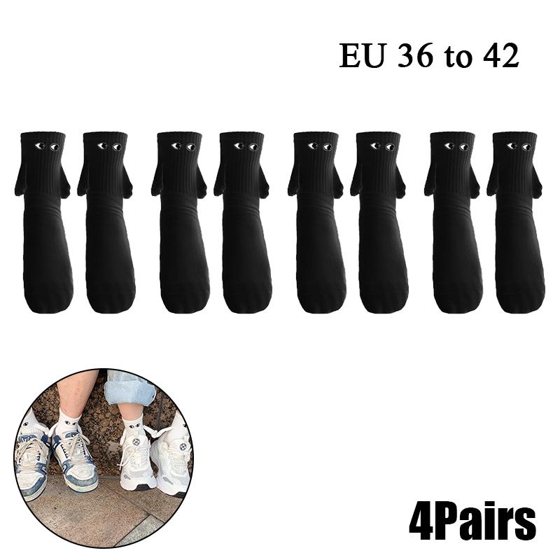 10 Paare Club Promi Ins Mode Lustig Kreativ Magnetische Anziehung Hände Schwarz Weiß Cartoon Augen Paare Socken Socken