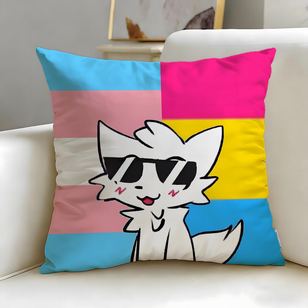 cartoon character Boykisser Silly Cushion Cover Soft & Easy-Wash Pillow Case – Versatile for Couch, Bed, Travel and Office