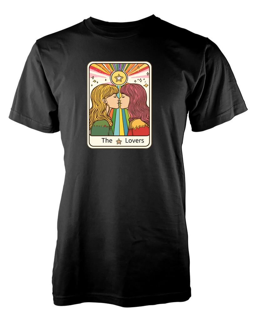 

Pride Tarot Card The Lovers Rainbow LQBTQ Unique Custom Tshirt Adult and Kids S