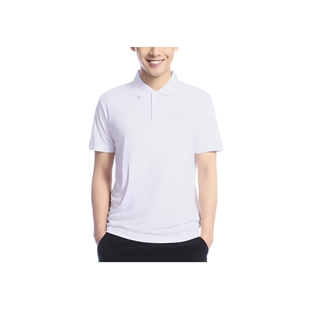Li Ning Sports Lifestyle Series Simple Comfortable Breathable Outdoor Short Sleeve Polo Shirt Men Polo Shirts Standard-White APLU861-1