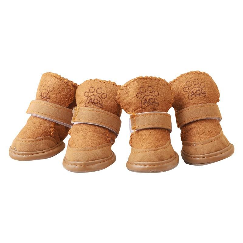 Dog Shoes Pet Puppy Winter Lamb Velvet Warm Shoes Dog Non-slip