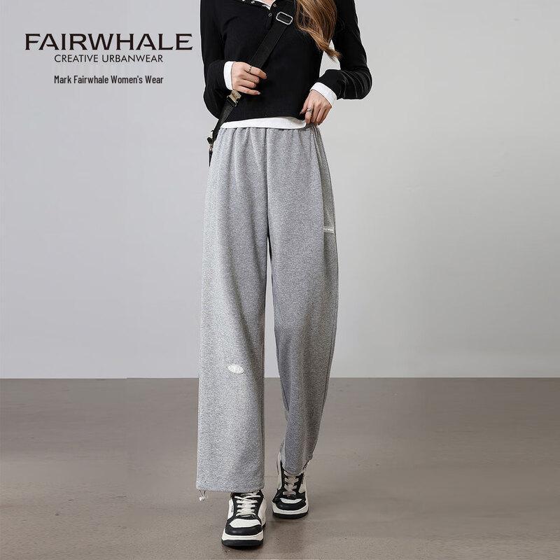 Mark Fairwhale Women's High-Waist Drawstring Cuffed Wide-Leg Casual Pants