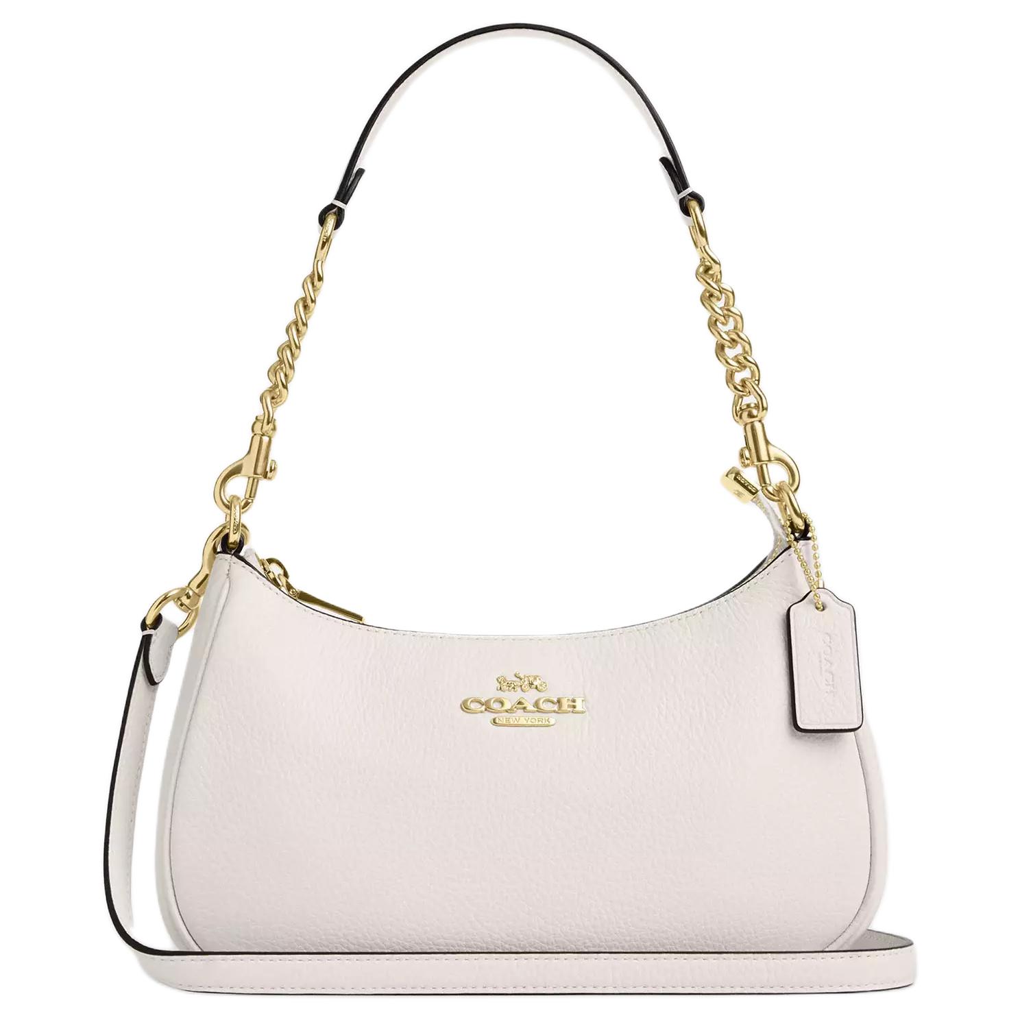 

Сумка через плече-тоут Coach Teri 25 із застібкою-блискавкою та металевим логотипом, шкіра з текстурою галька , середнього розміру, жіноча, колір крейдяно-білий CV934-IMCHK Basic Set (Bag+Dust Bag)