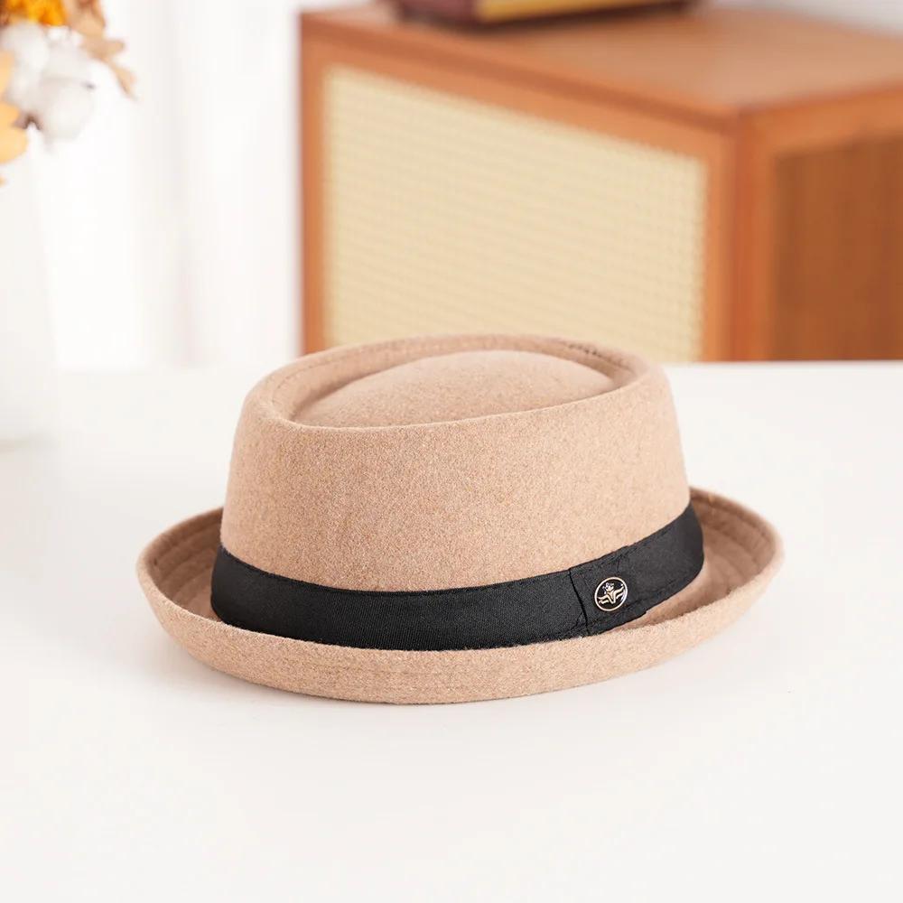 Wool Felt Bowler Hat with Textured Crown & Rolled Brim | British Vintage Style | Unisex Autumn Winter Casual Fedora