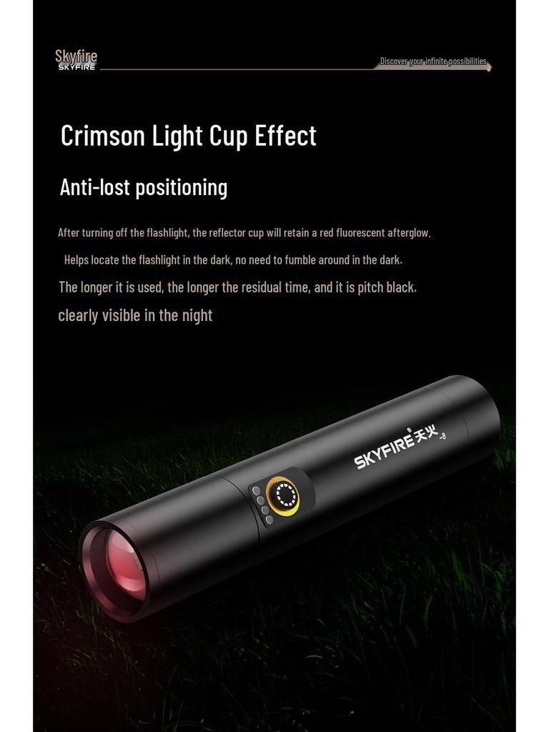 Rechargeable Tactical Flashlight - Super Bright Long-Range Spotlight with Extended Battery Life, Portable for Outdoor and Home Use.