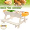 Chicken Picnic Table Feeder Wooden Poultry Feeder Table Decoration Coops Feeder Accessories for Chicken Wildbird Duck Squirrel