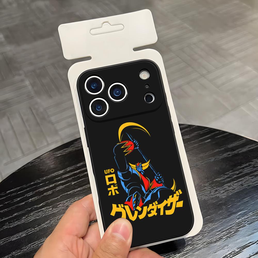 Manga Mazinger Z Anime Phone Case For IPhone 17 Air 16 E Pro Max 15 14 13 Mini 12 Pro 11 Max Plus Black Soft Shell