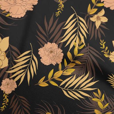 Cotton Flex Brown Fabric Florals Quilting Supplies Print Sewing Fabric By The Yard 40 Inch